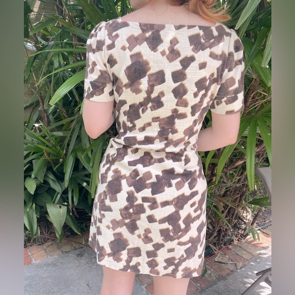 Shift Dress in Geometric Paint Pattern - Picture 2 of 2